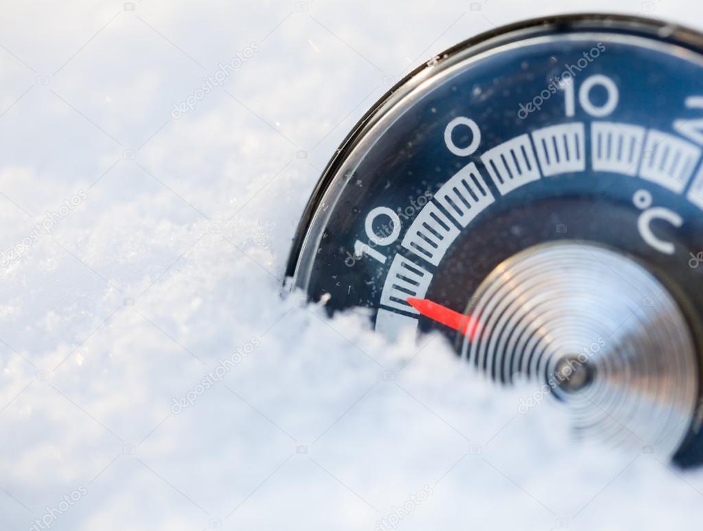 Thermometer in snow