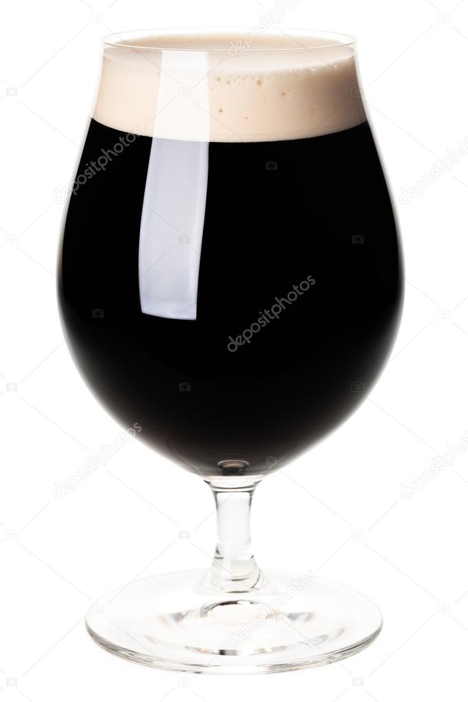 Glass of dark beer  