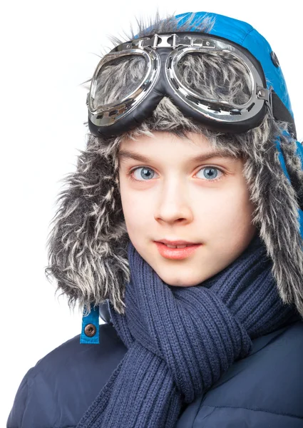 冬の衣類の少年 — ストック写真