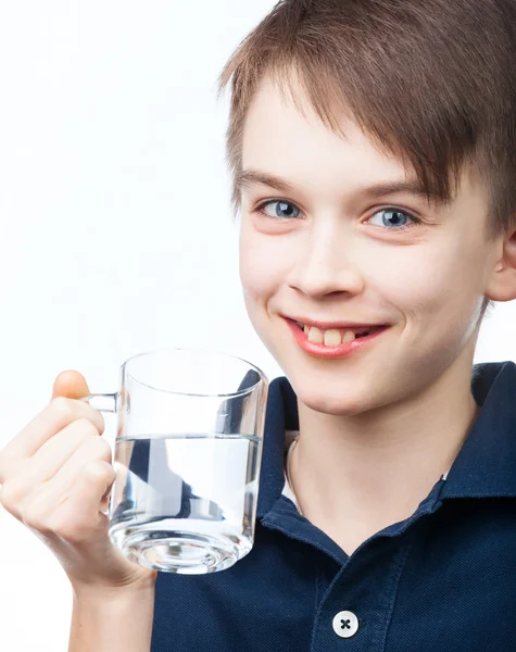 Kid with cup of water — Stock Photo, Image