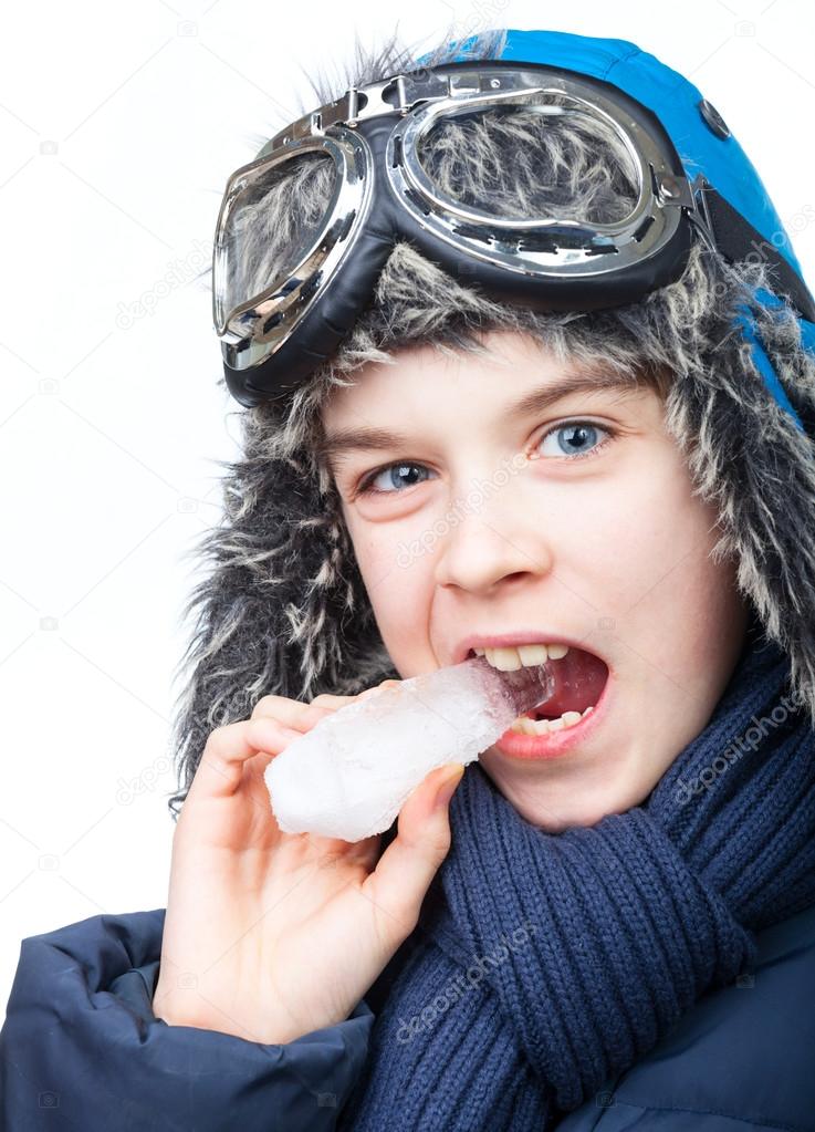 Boy in winter clothing