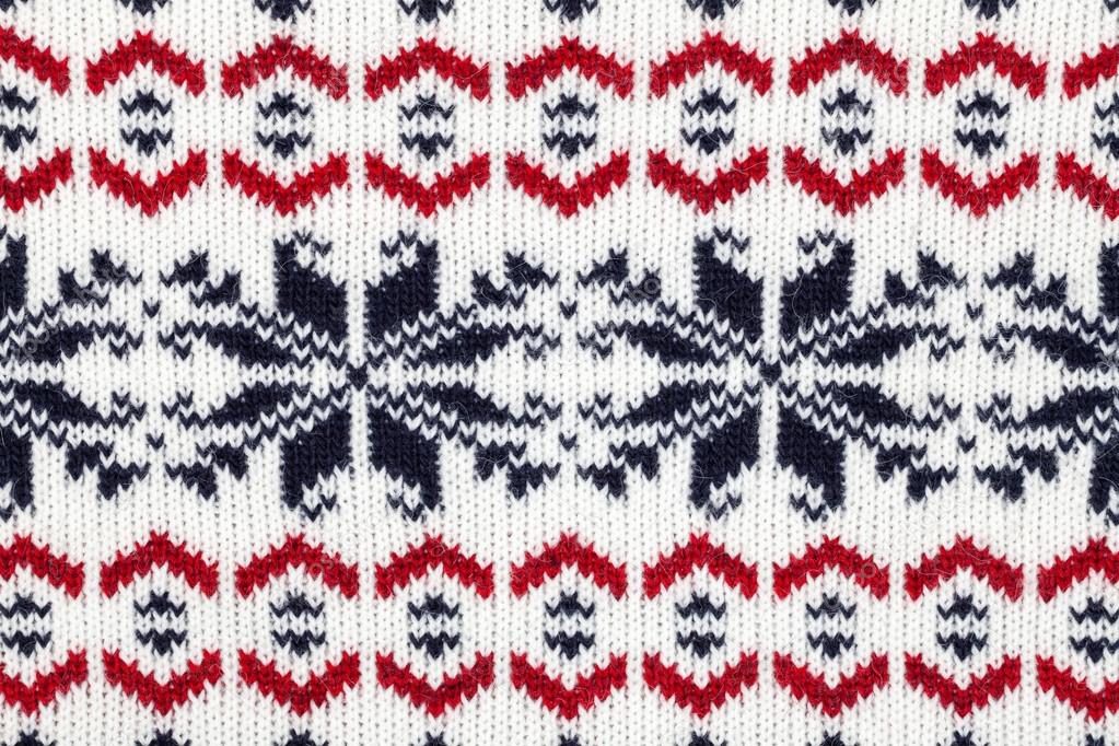 Knitted background with ornament