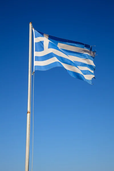 Fluttering Greek flag — Stockfoto