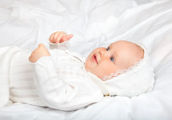 Little girl in baptismal clothes — Stock Photo, Image