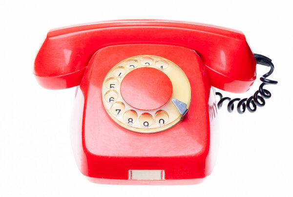Старый красный телефон
