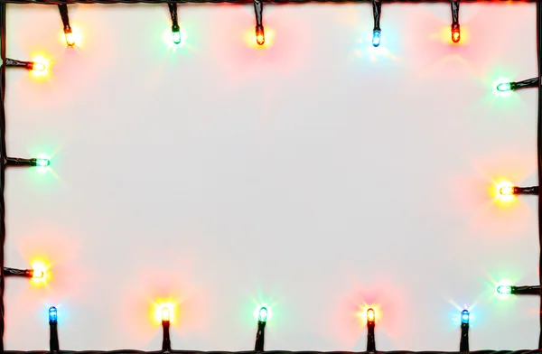 Christmas fairy lights border — Stock Photo, Image