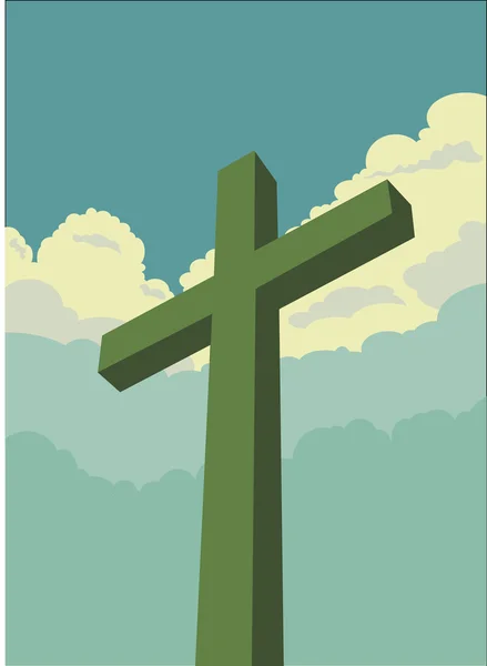 Χριστιανικός σταυρός στον ουρανό — Φωτογραφία Αρχείου