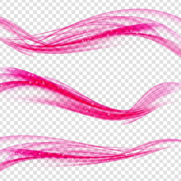 Abstrakte rosa Welle auf transparentem Hintergrund. Vektorunlust — Stockvektor