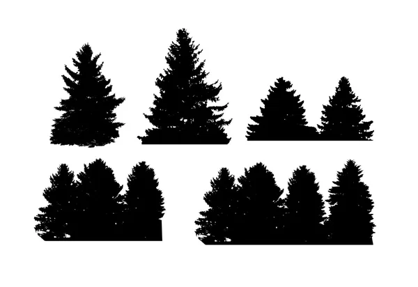 Imagen de la naturaleza. Silueta de árbol. Ilustración vectorial — Vector de stock