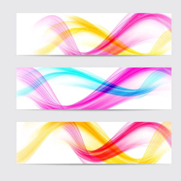 Abstract Colored Wave Header Background. Vector Illustration. — Stock Vector