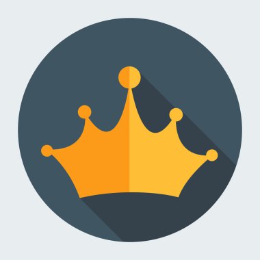 Altın düz tasarım taç vektör çizim