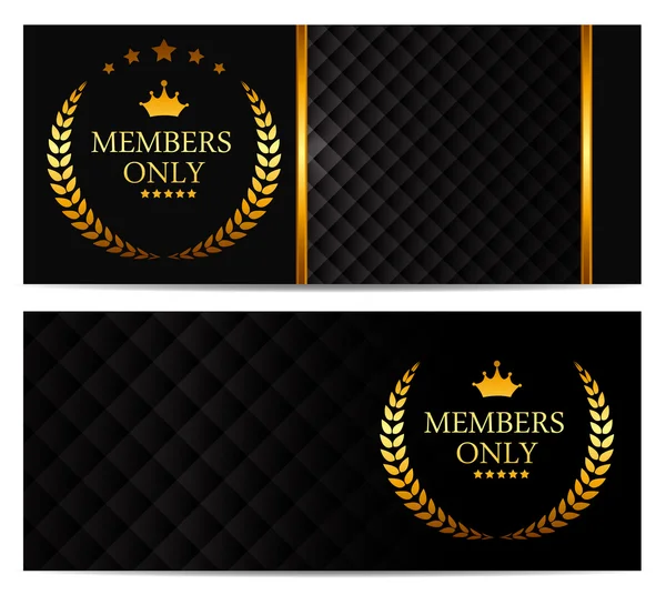 VIP Members Card Set Vector Illustration — Stock Vector