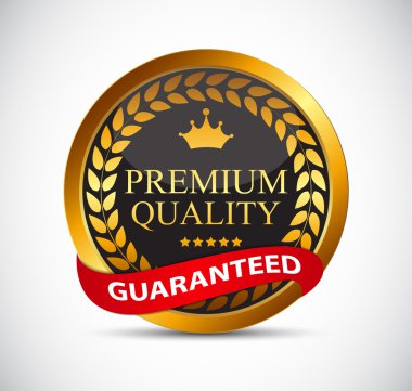 Altın Premium Kalite etiketi vektör çizim
