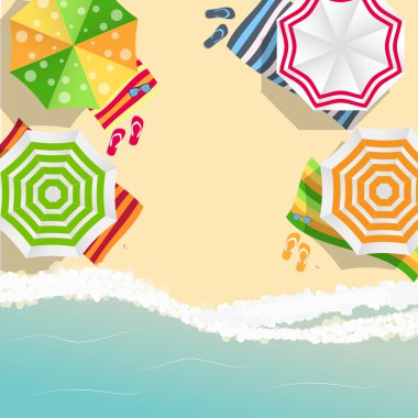 Yaz saati arka plan. Düz tasarım tarzında Sunny Beach