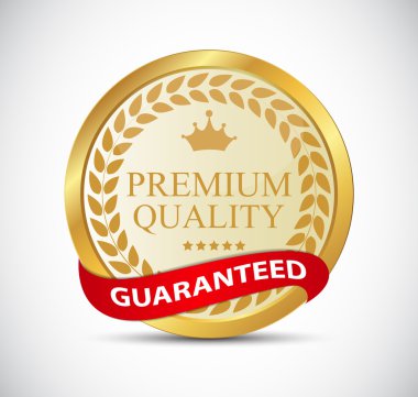 Altın Premium Kalite etiketi vektör çizim