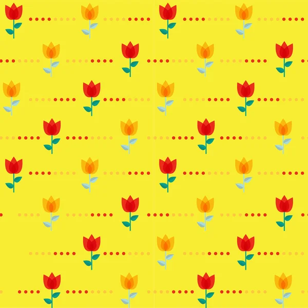 Papper trendiga platta blomma seamless mönster vektor illustration — Stock vektor