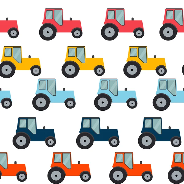 Ftat Tractor patrón sin costura fondo Vector ilustración — Archivo Imágenes Vectoriales