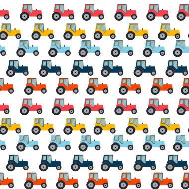 Ftat traktör Dikişsiz desen arka plan vektör çizim