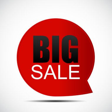 Konuşma balonu büyük satış etiket vektör çizim