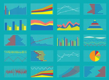 Grafikler ve kümesi. Veri, istatistik, bilgilendirici