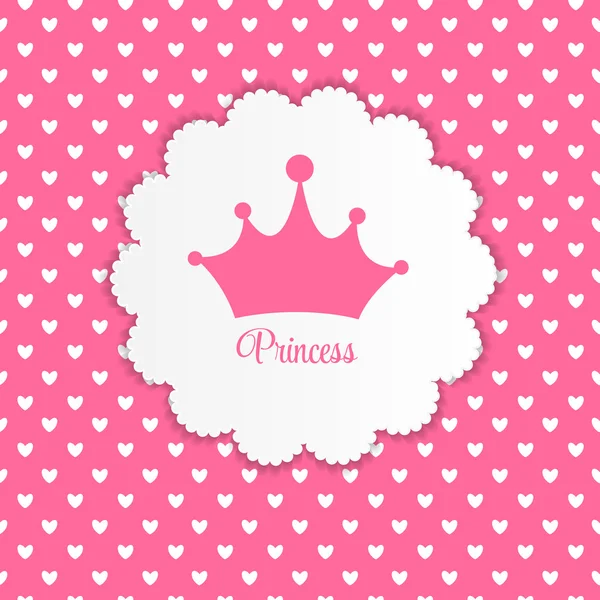 Prinses achtergrond met Crown vectorillustratie — Stockvector