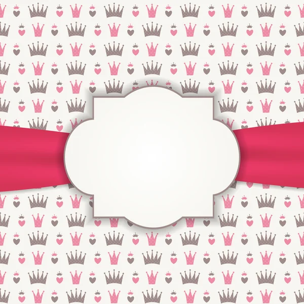 Princesa fundo com Crown Vector Ilustração — Vetor de Stock