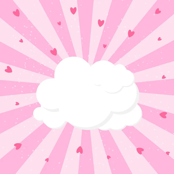 Cloud en hart achtergrond vectorillustratie — Stockvector