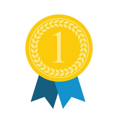 Sanat düz madalya simgesi Web için. En iyi uygulama madalya simge Madalyası. Beni