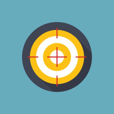 Hedef Düz Konsept Simge Vektör İllüstrasyonu. Hedef Simge ResmiName.