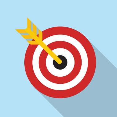 Hedef Düz Konsept Simge Vektör İllüstrasyonu. Hedef Simge ResmiName.