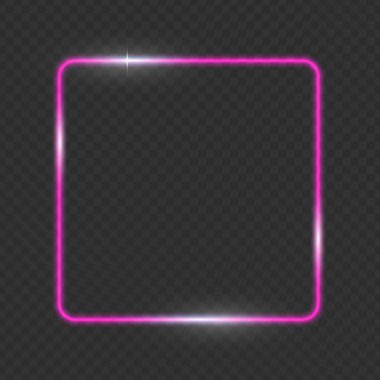 Neon çerçeve, damalı soyut şeffaf Backgrou düğmeleri