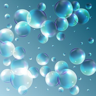 Şeffaf köpük koyu arka plan üzerinde. Vektör çizim