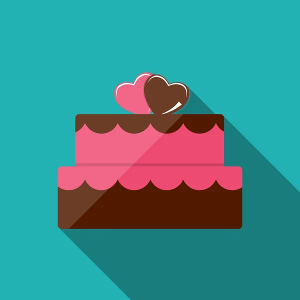 Narozeninový dort ploché ikony pro váš návrh, vektorové ilustrace — Stockový vektor