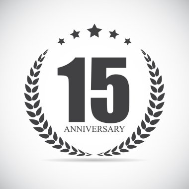 Template Logo 15 Years Anniversary Vector Illustration clipart