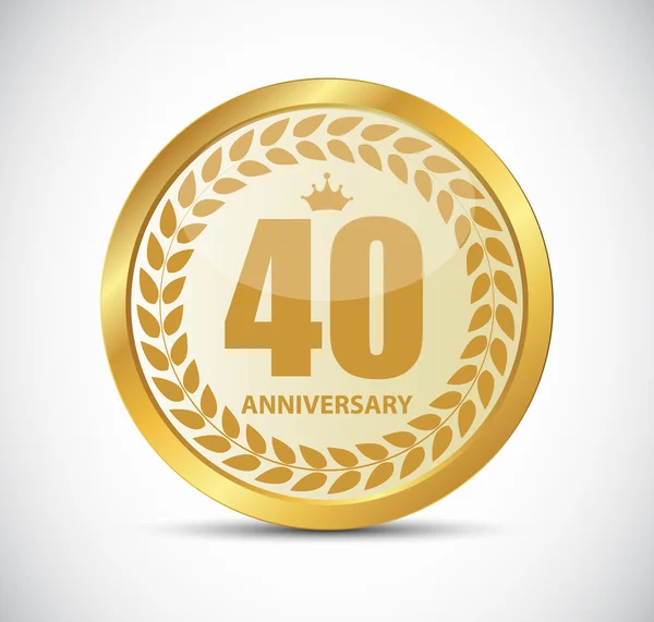 Template Logo 40 Years Anniversary Vector Illustration — Stock Vector