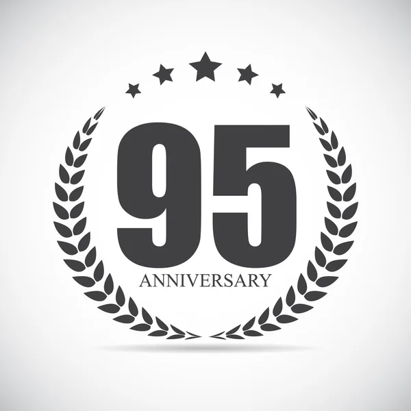 Mall Logo 95 år årsdagen vektor Illustration — Stock vektor