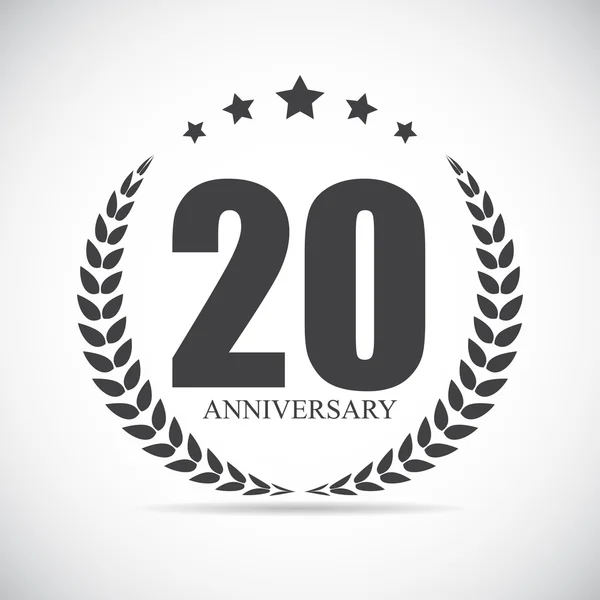 Logo de la plantilla 20 Años Aniversario Vector Ilustración — Vector de stock