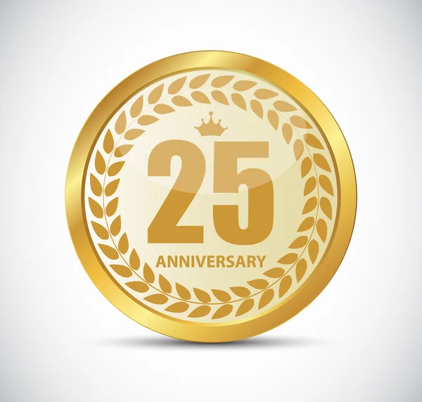 Sjabloon Logo 25 jaar verjaardag vectorillustratie — Stockvector