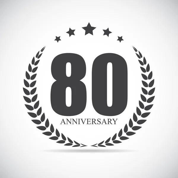 Logo de la plantilla 80 años Aniversario Vector Ilustración — Vector de stock