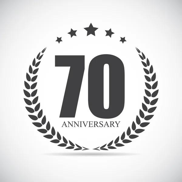 Template Logo 70 Years Anniversary Vector Illustration — Stock Vector