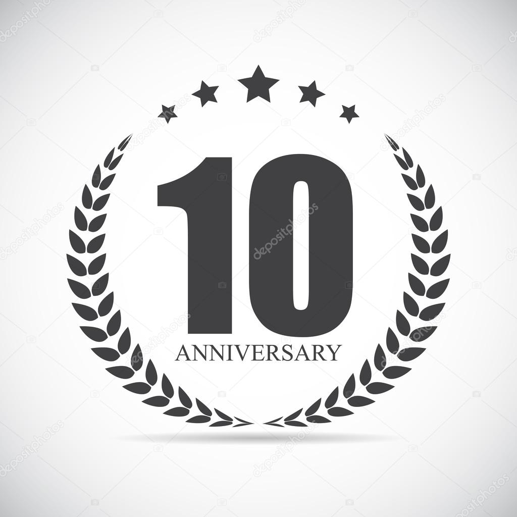 Template Logo 10 Years Anniversary Vector Illustration EPS10
