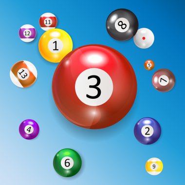 Dişler, Bilardo topları vektör ayarla.