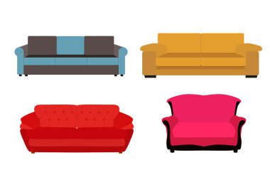 vektör çizim kanepe Icon set