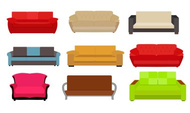 vektör çizim kanepe Icon set