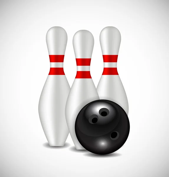 Kuželky a Bowling míč pozadí — Stockový vektor