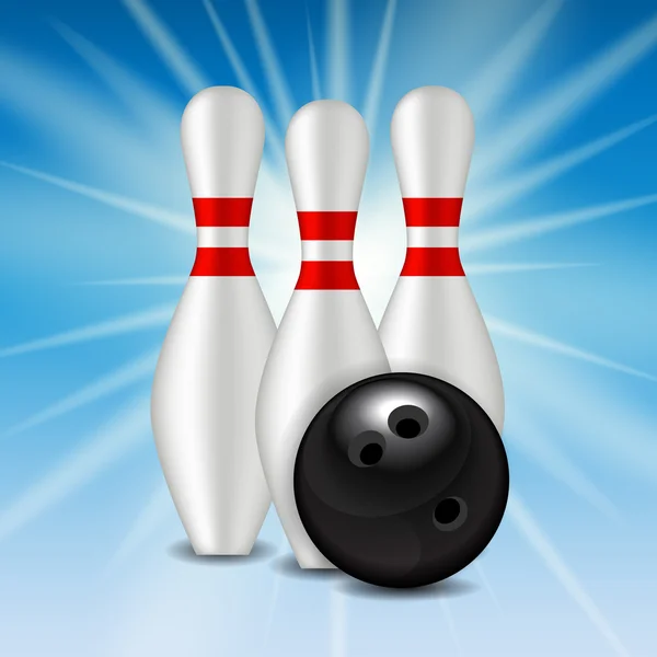 Skittles et fond de boule de bowling — Image vectorielle