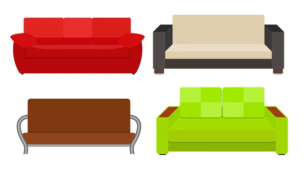 Sofa Icon Set Vektor Illustration — Stockvektor