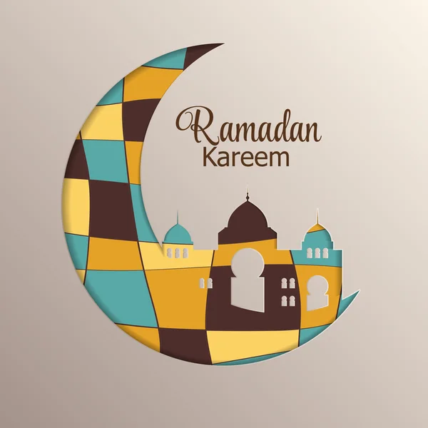 Contesto per la festa della comunità musulmana Ramadan Rareem. Eid Mu — Vettoriale Stock