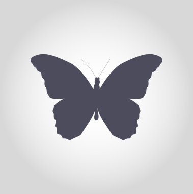 Kelebek simgesi siluet vektör çizim