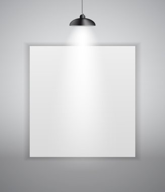 Soyut Galeri arka plan aydınlatma lambası ve çerçeve ile. Boş